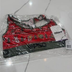 PSD Red and Green Cartoon Sports Bra
